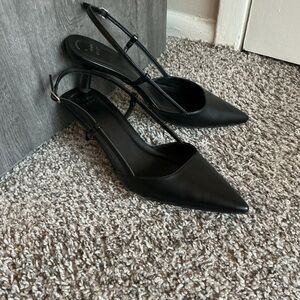 a new day Black Pointed Slingback Heels